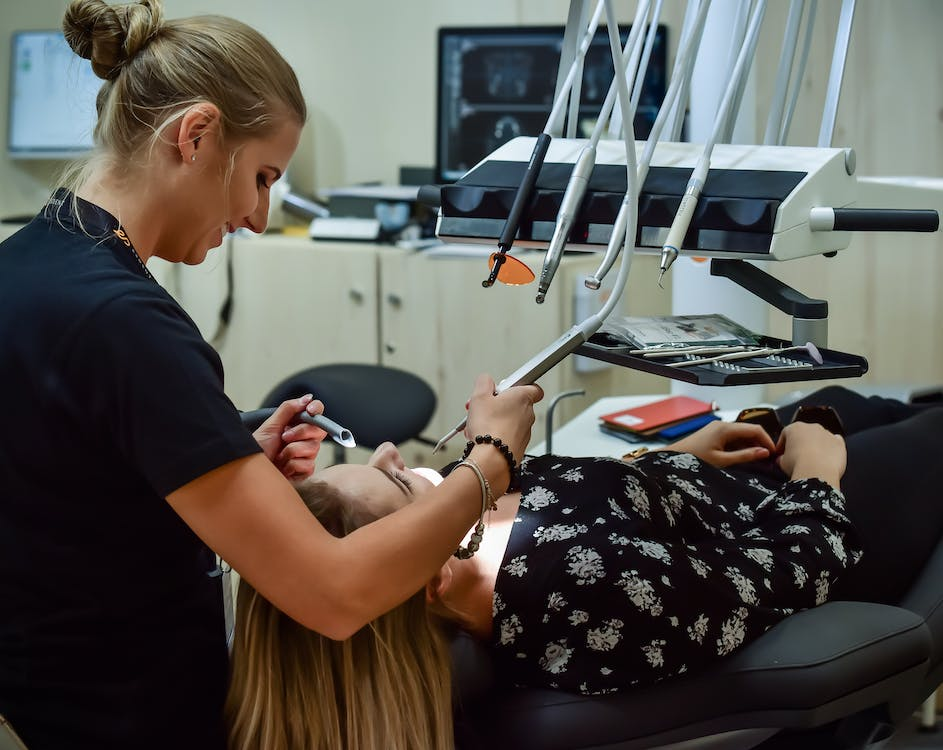 A patient on the dental chair