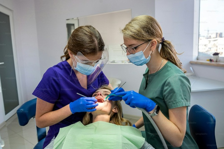 A person getting a dental treatment