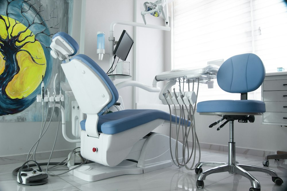 An image of a dental chair and equipment