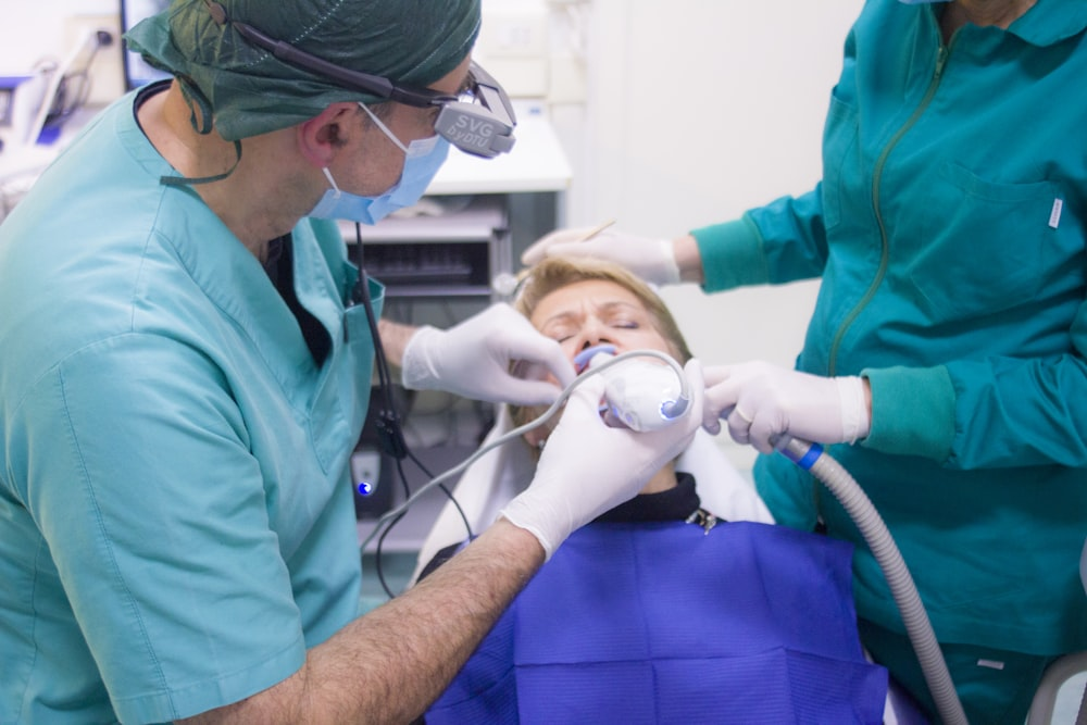 A person getting a dental treatmen