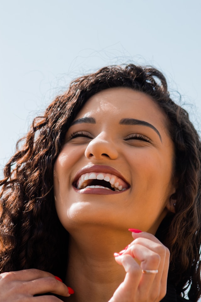Smiling woman with bright teeth