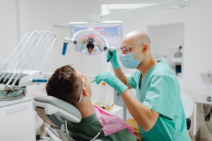 Dentist treating a patient
